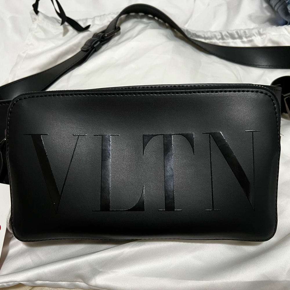 ****SOLD*** Authentic Valentino Galavani Black “VLTN” belt bag (brand new w/tag)